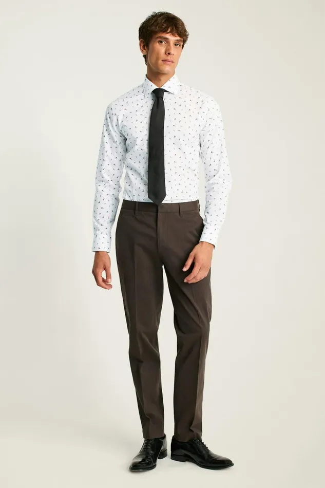 Men Jetsetter Stretch Dress Shirt Autumn Stamp Floral Bonobos Business Casual Shirts