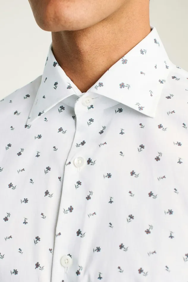 Men Jetsetter Stretch Dress Shirt Autumn Stamp Floral Bonobos Business Casual Shirts