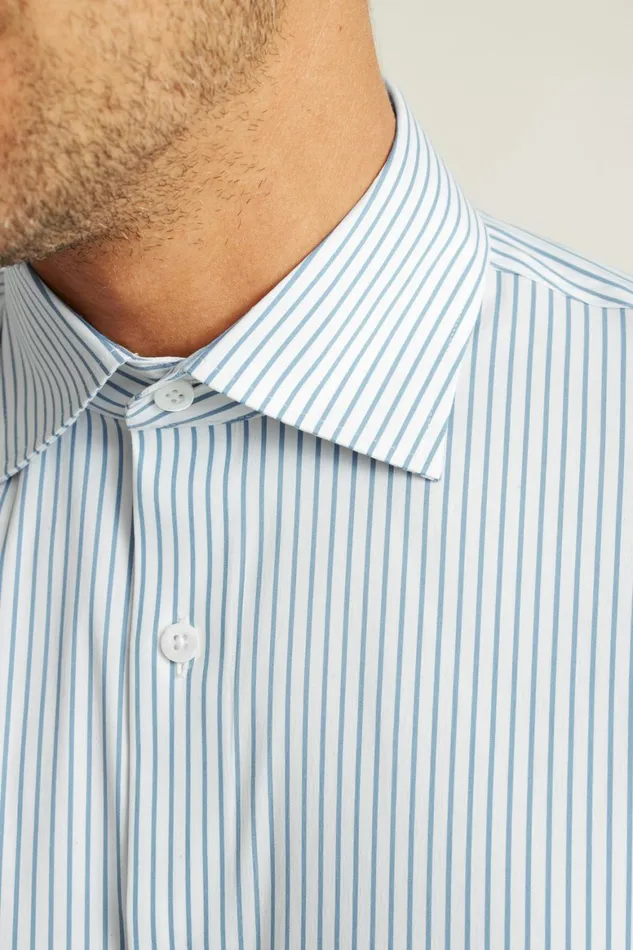 Men Jetsetter Stretch Dress Shirt Blue Classic Stripe Bonobos Business Casual Shirts
