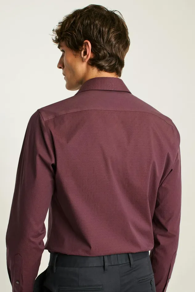 Men Jetsetter Stretch Dress Shirt Mahogany Dobby Bonobos Business Casual Shirts