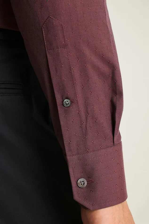 Men Jetsetter Stretch Dress Shirt Mahogany Dobby Bonobos Business Casual Shirts