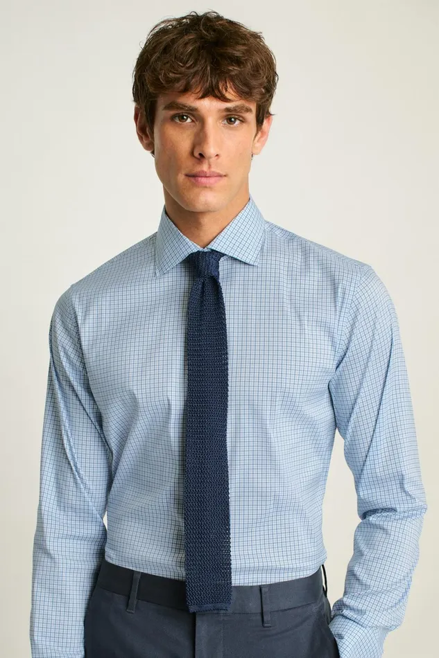 Men Jetsetter Stretch Dress Shirt Multi Blue Tattersal Bonobos Business Casual Shirts