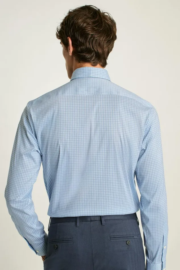 Men Jetsetter Stretch Dress Shirt Multi Blue Tattersal Bonobos Business Casual Shirts