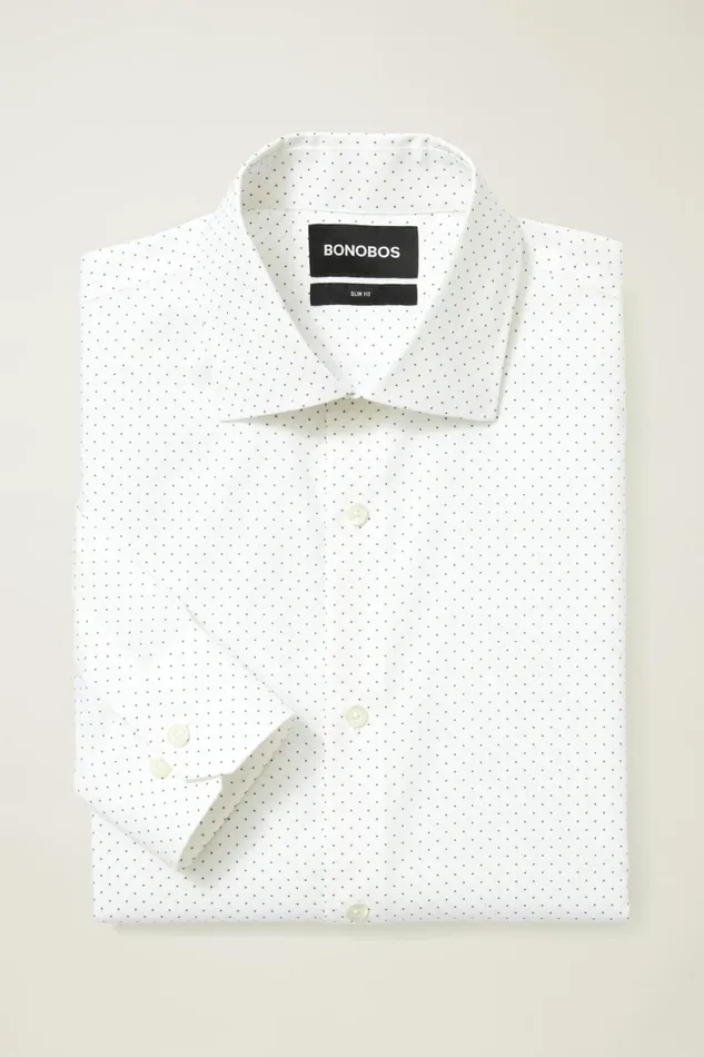 Men Jetsetter Stretch Dress Shirt Olive Dot Bonobos Business Casual Shirts