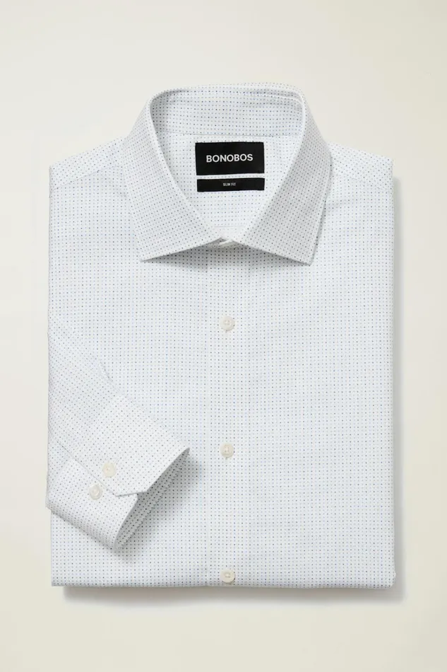Men Jetsetter Stretch Dress Shirt Seabreeze Dot Bonobos Business Casual Shirts