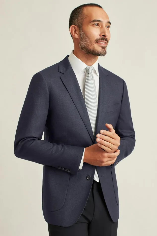 Men Jetsetter Stretch Italian Wool Blazer Navy Bonobos Blazers and Sport Coats