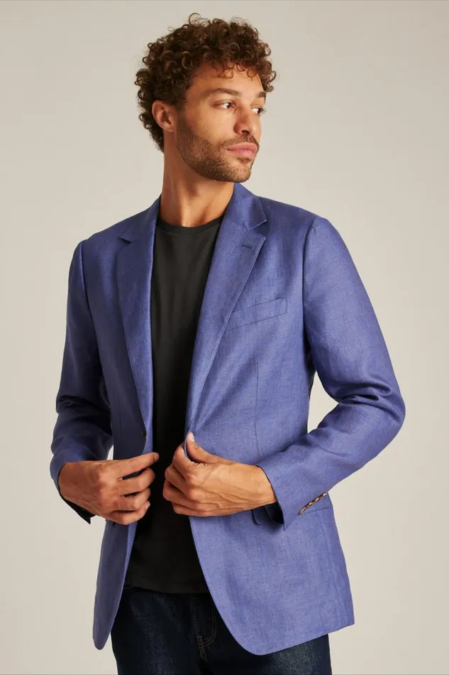 Men Jetsetter Unconstructed Blazer True Blues Windowpane Bonobos Blazers and Sport Coats