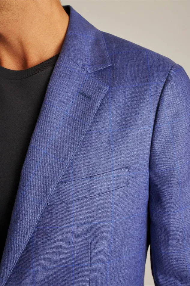 Men Jetsetter Unconstructed Blazer True Blues Windowpane Bonobos Blazers and Sport Coats