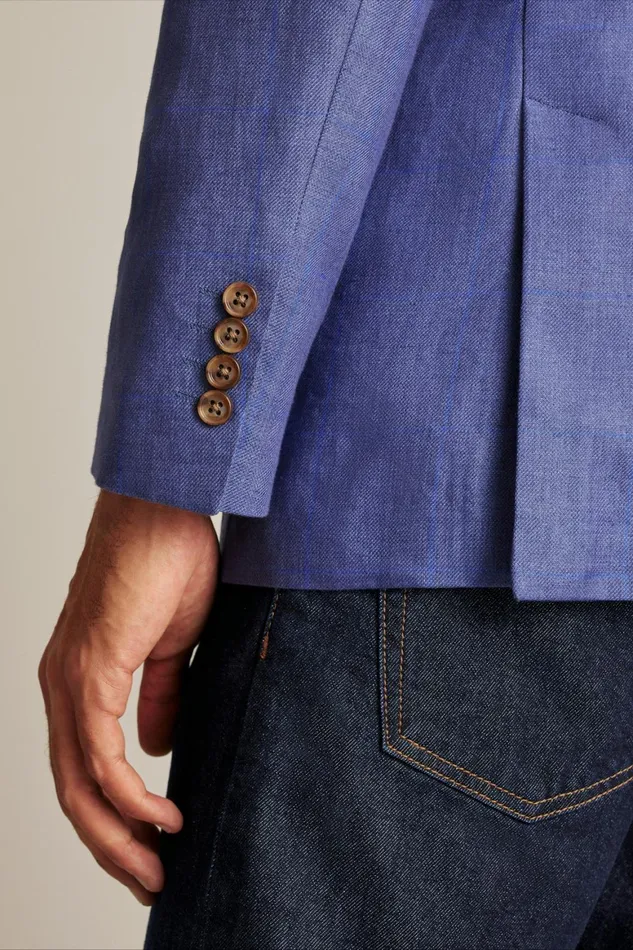 Men Jetsetter Unconstructed Blazer True Blues Windowpane Bonobos Blazers and Sport Coats