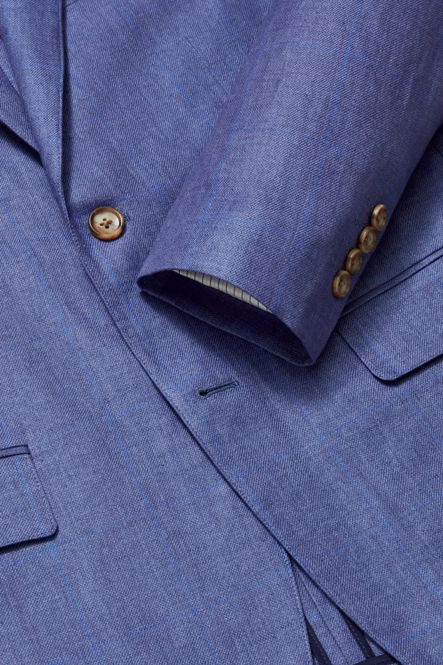 Men Jetsetter Unconstructed Blazer True Blues Windowpane Bonobos Blazers and Sport Coats
