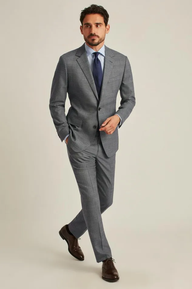 Men Jetsetter Wool Blazer Grey Check Bonobos Blazers and Sport Coats