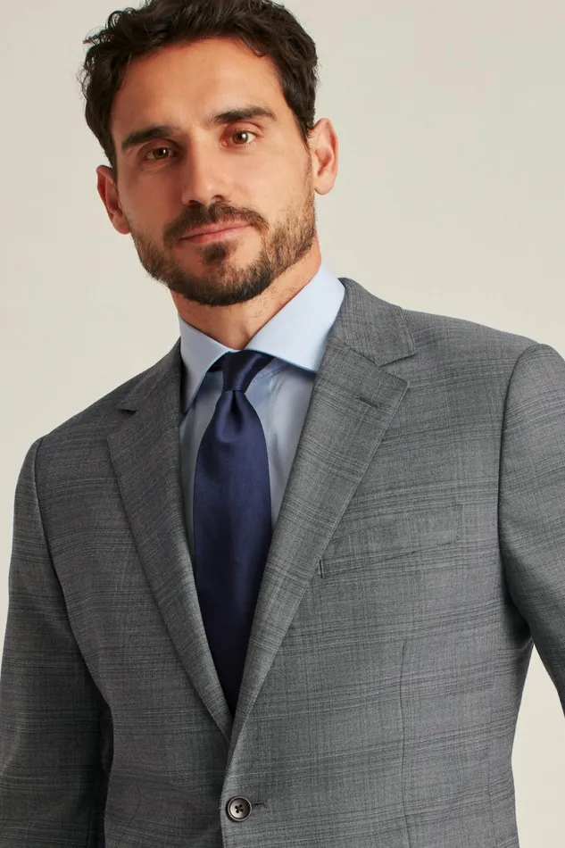 Men Jetsetter Wool Blazer Grey Check Bonobos Blazers and Sport Coats