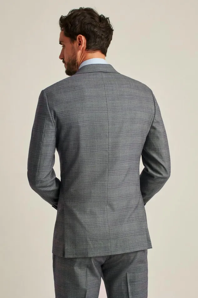 Men Jetsetter Wool Blazer Grey Check Bonobos Blazers and Sport Coats