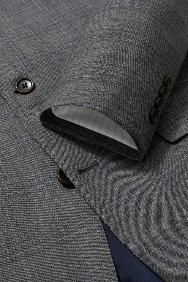 Men Jetsetter Wool Blazer Grey Check Bonobos Blazers and Sport Coats