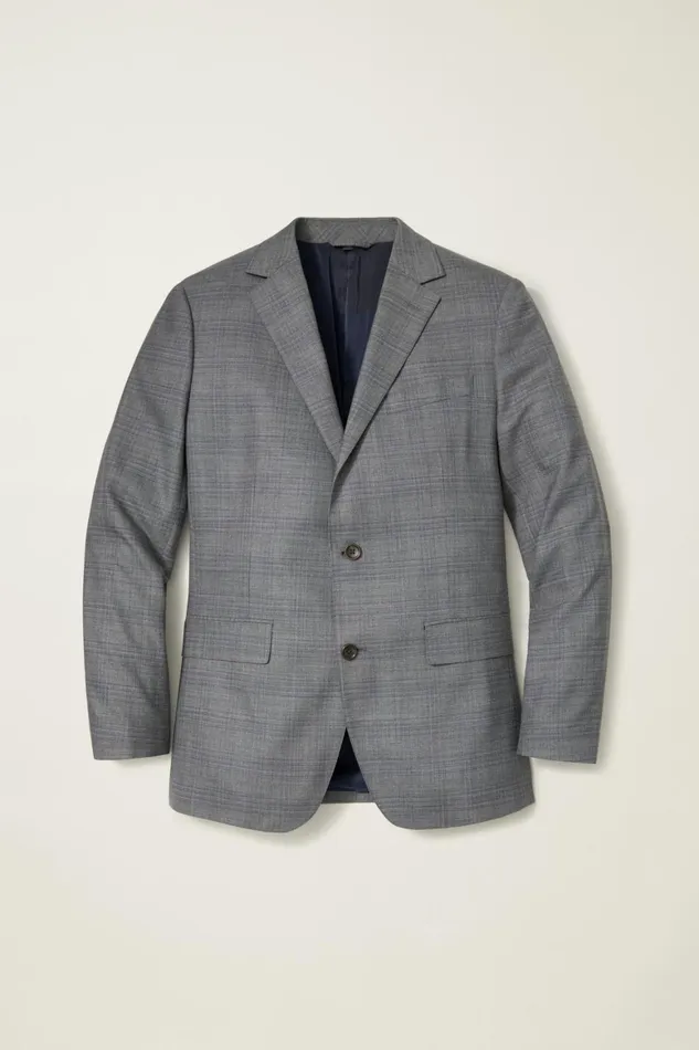 Men Jetsetter Wool Blazer Grey Check Bonobos Blazers and Sport Coats