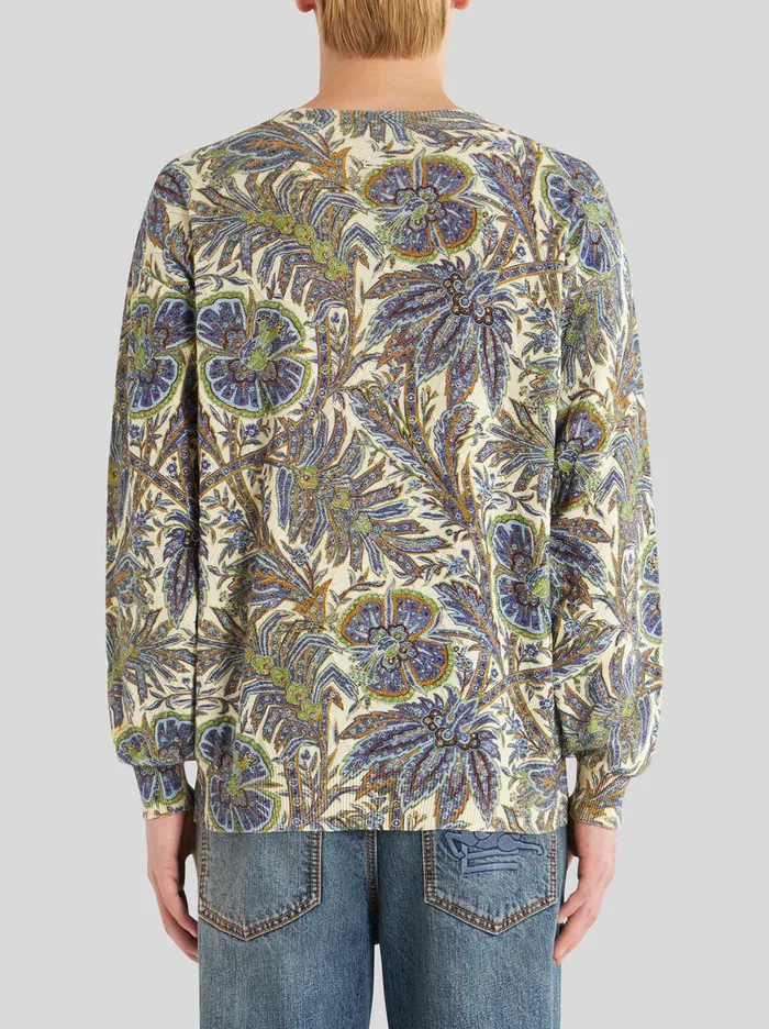 Men Jumper With Macro Floral Designs Etro Knitwear