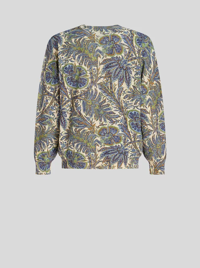 Men Jumper With Macro Floral Designs Etro Knitwear