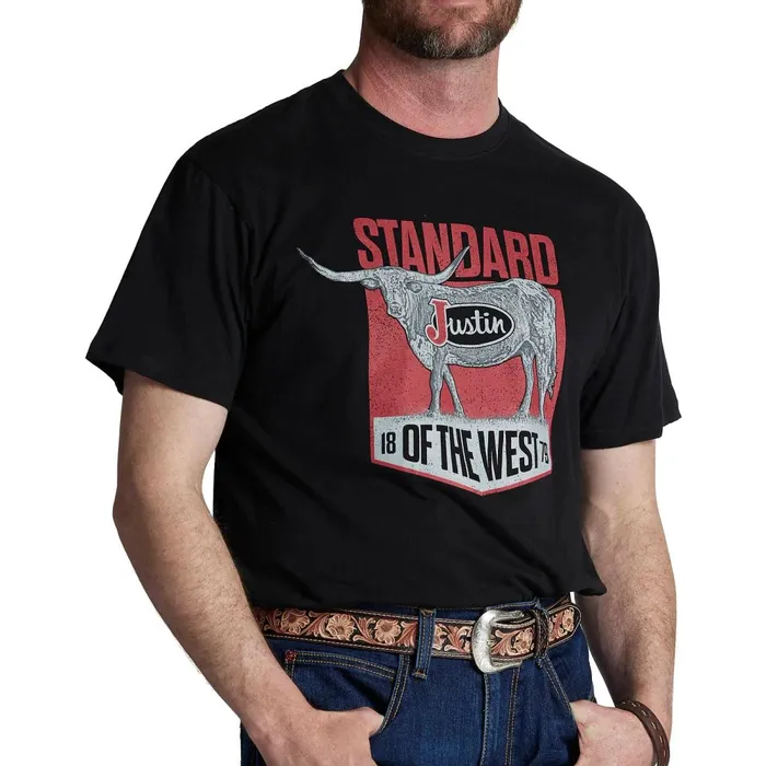 MEN Justin Standard Of The West Tee Black Justin Boots TShirts and Polos