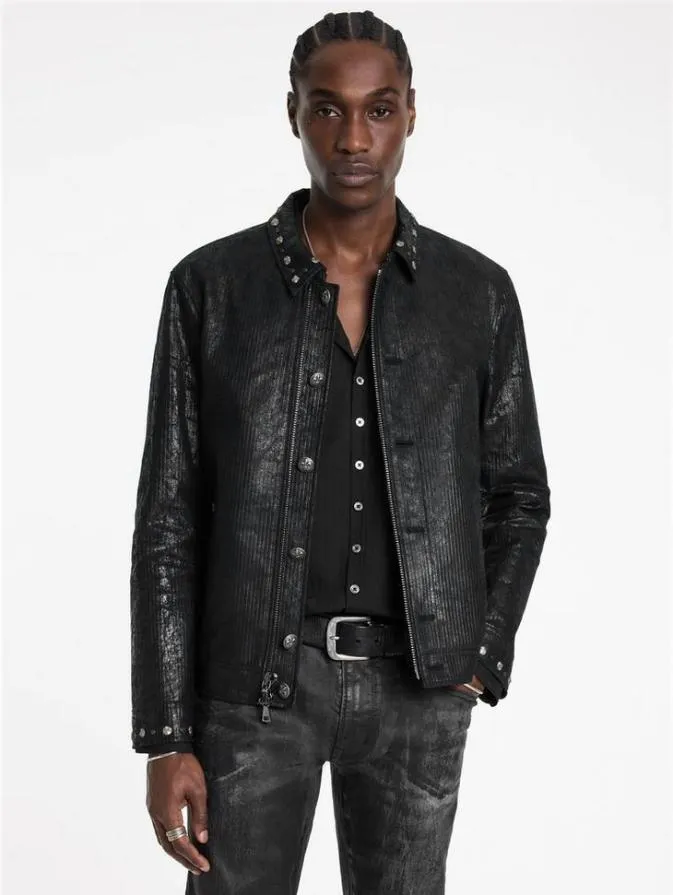 Men Leather Jackets John Varvatos HAMMELS JACKET Black