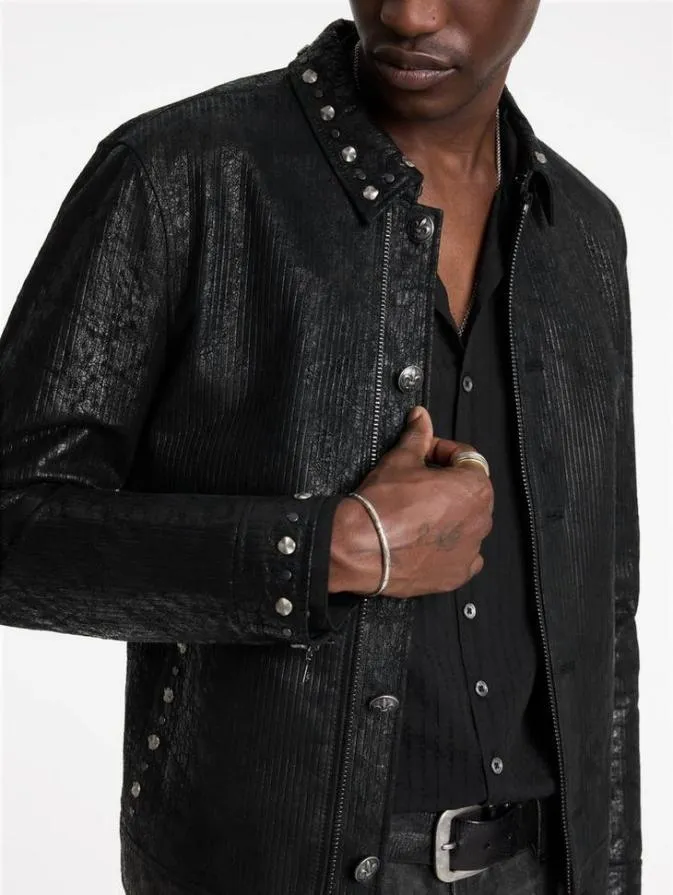 Men Leather Jackets John Varvatos HAMMELS JACKET Black