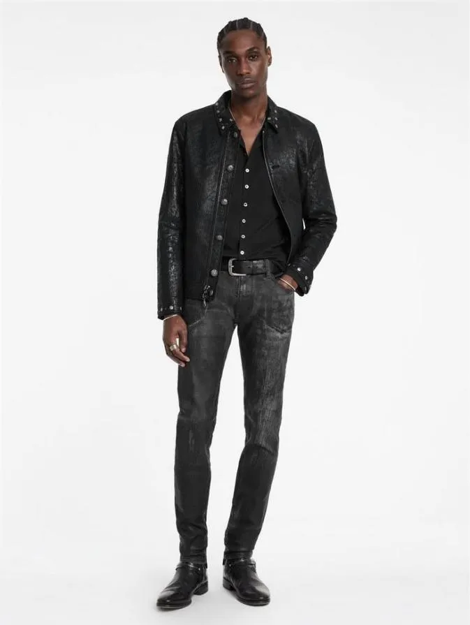 Men Leather Jackets John Varvatos HAMMELS JACKET Black