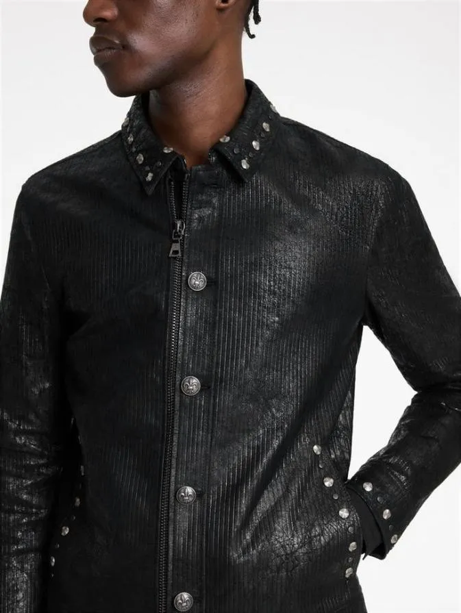 Men Leather Jackets John Varvatos HAMMELS JACKET Black