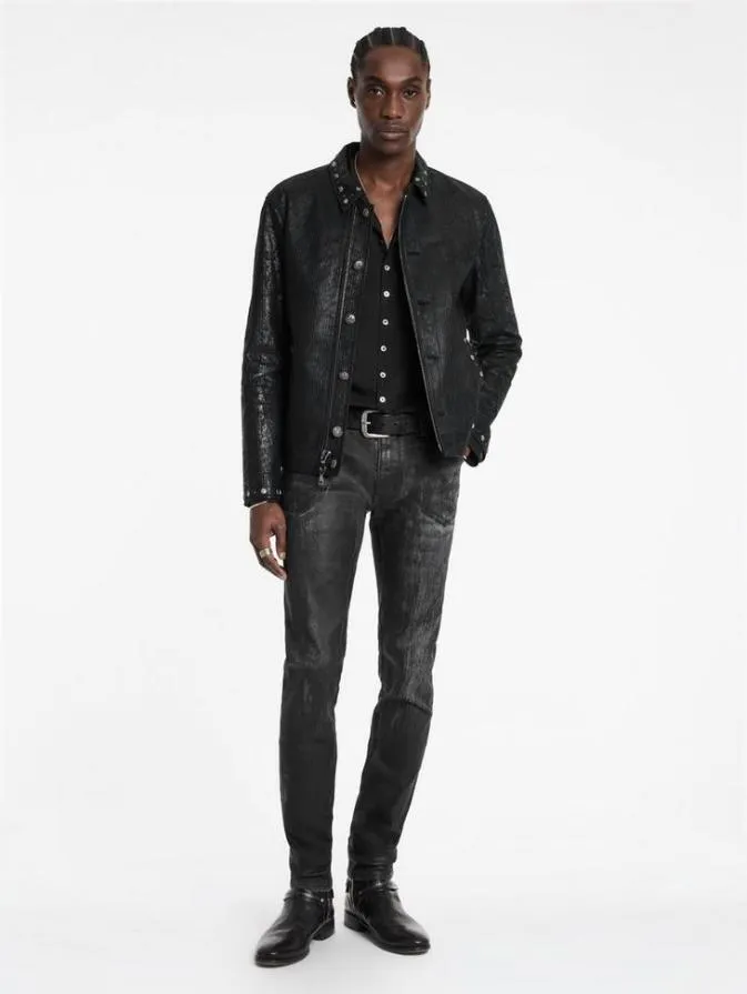 Men Leather Jackets John Varvatos HAMMELS JACKET Black