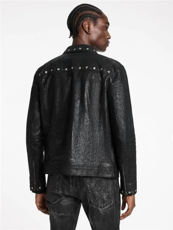 Men Leather Jackets John Varvatos HAMMELS JACKET Black