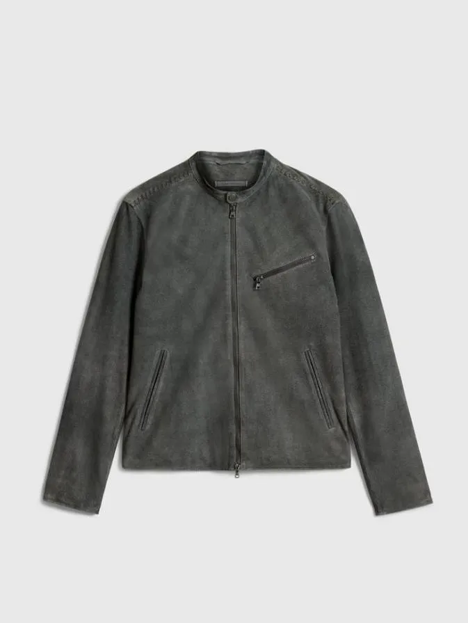 Men Leather Jackets John Varvatos REEDE RACER JACKET Pebble
