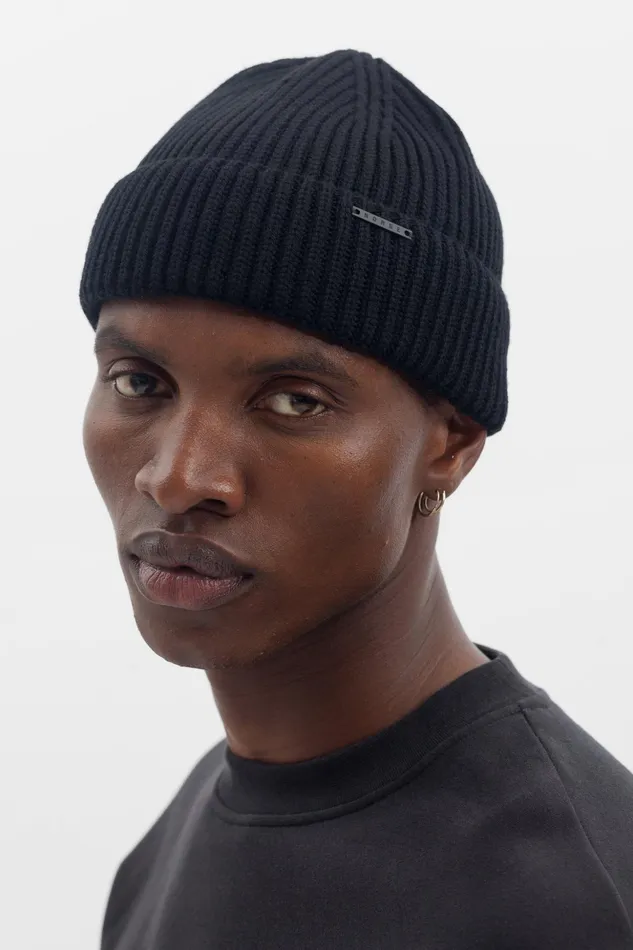 Men Norse Projects Beanies Fine Merino Rib Beanie Utility Khaki