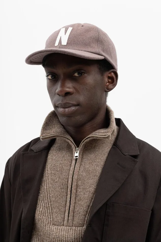 Men Norse Projects Caps Wool Sports Cap Taupe