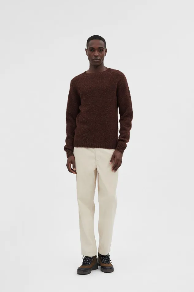 Men Norse Projects Knitwear Birnir Brushed Lambswool Rust Brown
