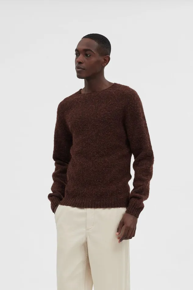 Men Norse Projects Knitwear Birnir Brushed Lambswool Rust Brown