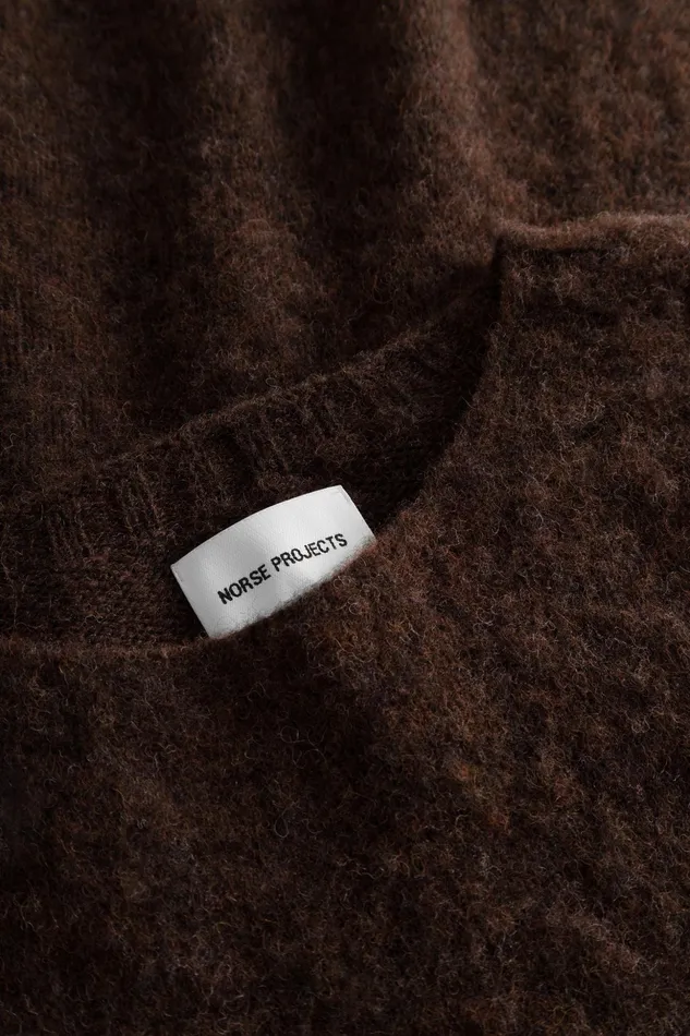 Men Norse Projects Knitwear Birnir Brushed Lambswool Rust Brown
