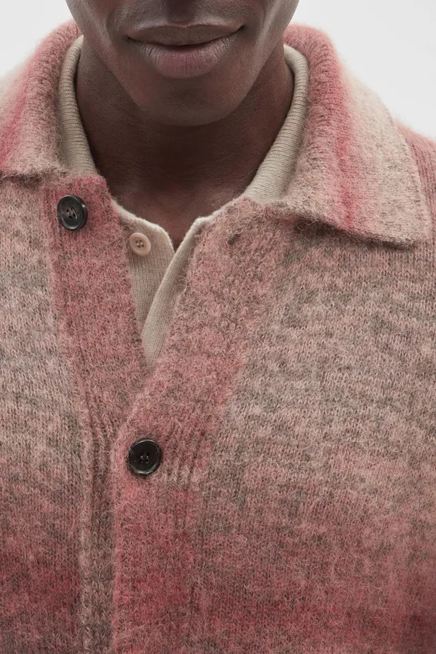 Men Norse Projects Knitwear Erik Space Dye Knit Jacket Blood Orange