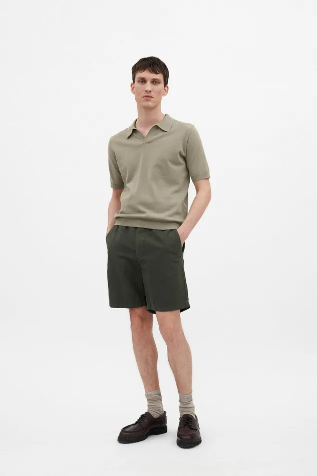 Men Norse Projects Knitwear Leif Cotton Linen Polo Clay