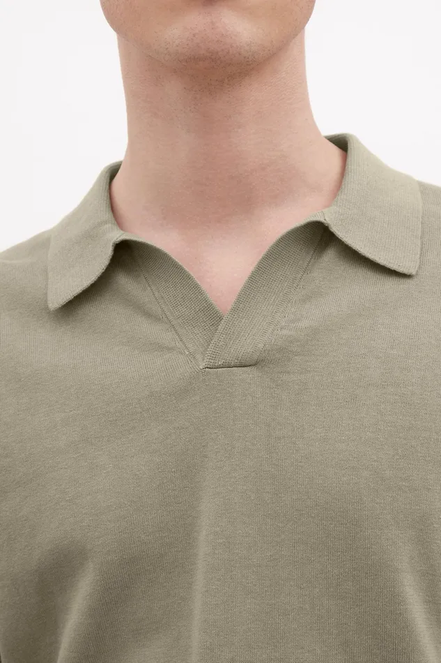 Men Norse Projects Knitwear Leif Cotton Linen Polo Clay