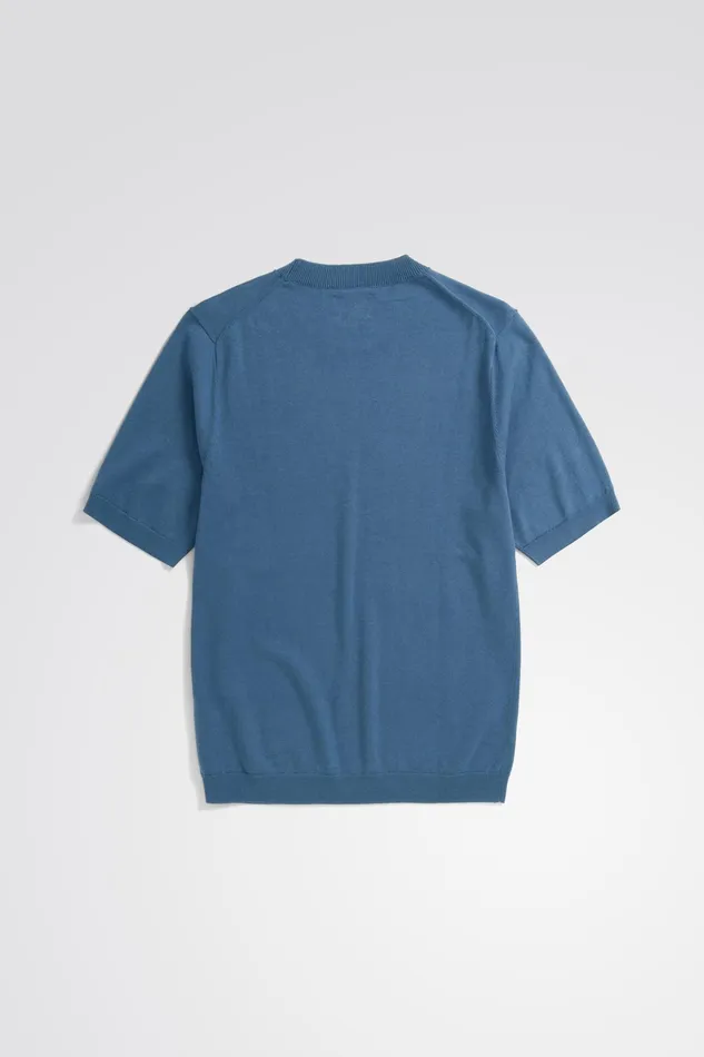 Men Norse Projects Knitwear Rhys Cotton Linen Tshirt Calcite Blue
