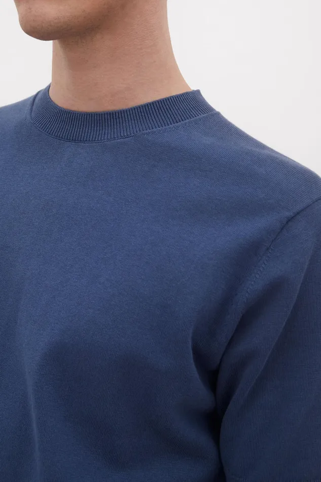 Men Norse Projects Knitwear Rhys Cotton Linen Tshirt Calcite Blue