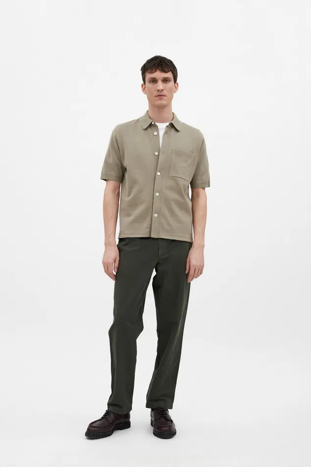 Men Norse Projects Knitwear Rollo Cotton Linen SS Shirt Clay