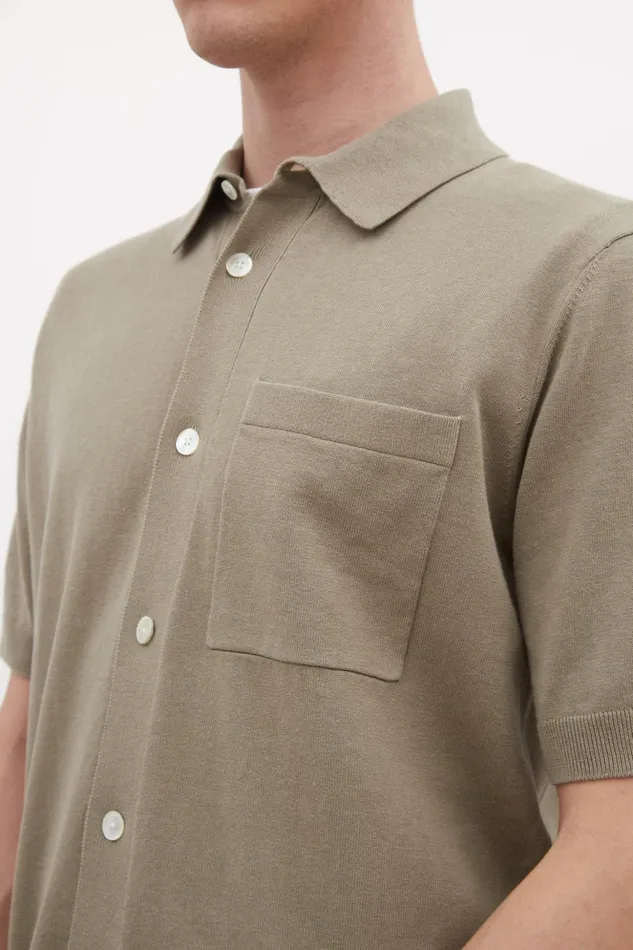Men Norse Projects Knitwear Rollo Cotton Linen SS Shirt Clay