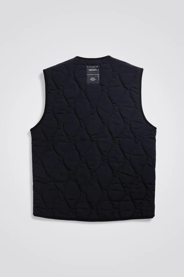 Men Norse Projects Outerwear Peter Waxed Nylon Insulated Vest Dark Navy