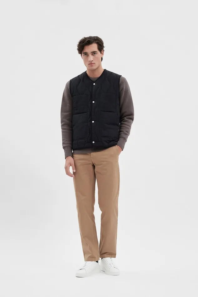 Men Norse Projects Outerwear Peter Waxed Nylon Insulated Vest Dark Navy