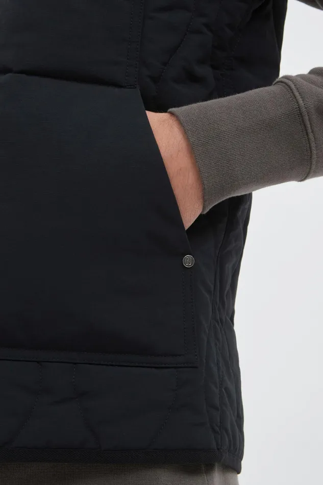 Men Norse Projects Outerwear Peter Waxed Nylon Insulated Vest Dark Navy