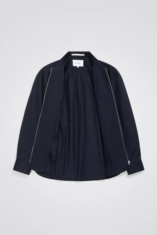 Men Norse Projects Overshirts Ulrik Gabardine Overshirt Dark Navy