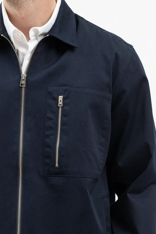 Men Norse Projects Overshirts Ulrik Gabardine Overshirt Dark Navy