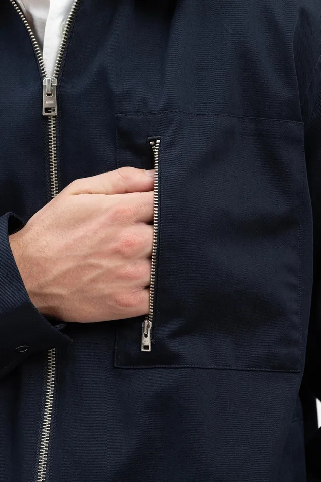 Men Norse Projects Overshirts Ulrik Gabardine Overshirt Dark Navy