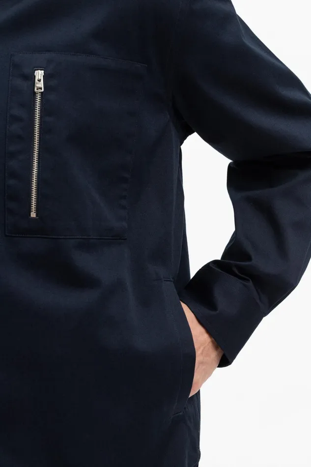 Men Norse Projects Overshirts Ulrik Gabardine Overshirt Dark Navy