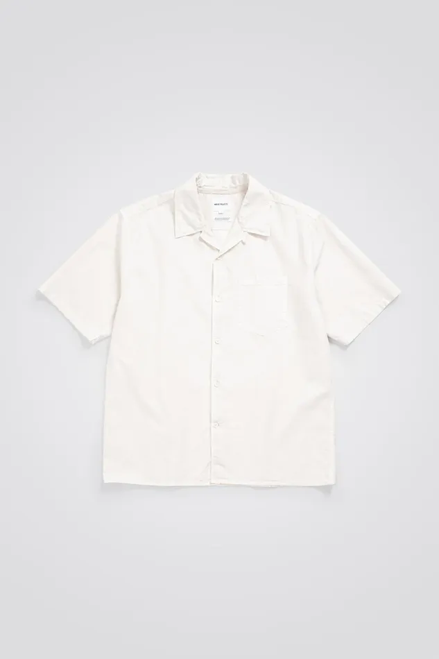 Men Norse Projects Shirting Carsten Cotton Tencel Shirt Marble White