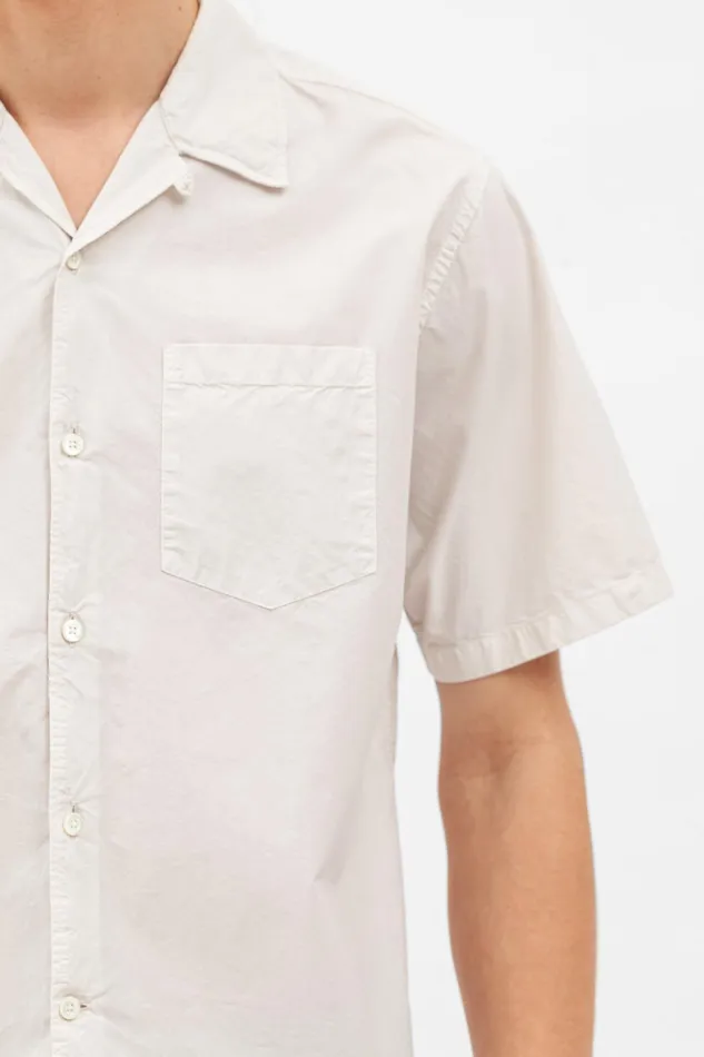 Men Norse Projects Shirting Carsten Cotton Tencel Shirt Marble White